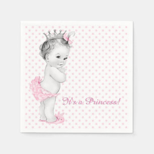 Vintage Pink Princess Baby Shower Napkin