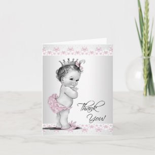 Vintage Pink Princess Baby Shower Thank You Cards