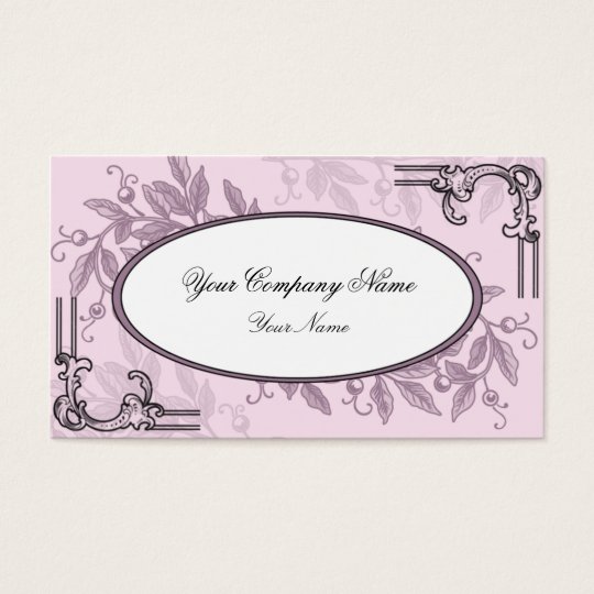 Vintage Pink Purple Floral Business Business Card