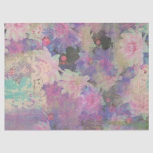 Vintage Pink Purple Lace beautiful flower  Tissue Paper