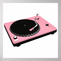 Vintage Pink Record Player