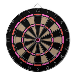 Vintage Pink Red and Black Dartboard