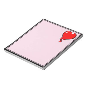Vintage Pink Red Bleeding Heart Liberal Pop Art Notepad