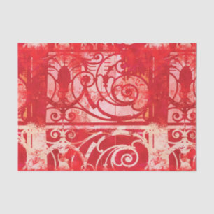 Vintage Pink Red Damask Paris Valentine Tissue Paper