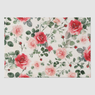 Vintage Pink Red Roses Mother's Day Tissue Paper