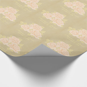 Vintage pink romantic roses old paper
