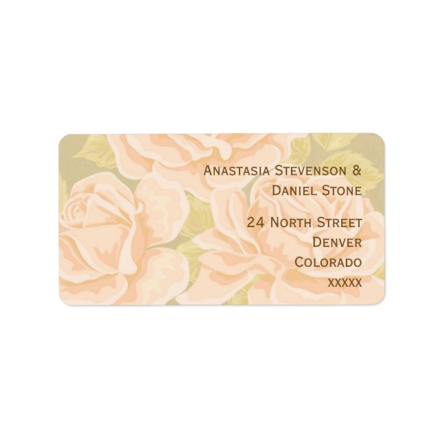 Vintage pink romantic roses with golden fleurdelis label (Front)
