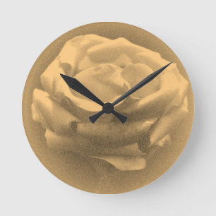 Vintage Pink Rose 2 Round Clock
