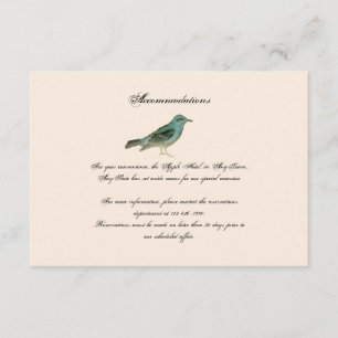 Vintage Pink Rose and Robin Wedding Insert