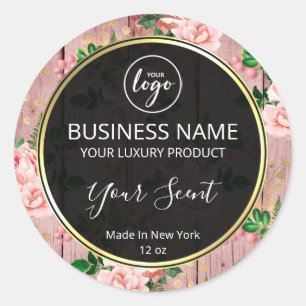Vintage Pink Rose And Wood Candle Labels