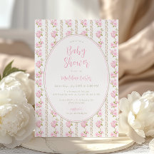 Vintage Pink Rose Baby Shower 