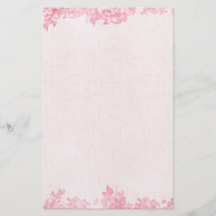 Vintage Pink Rose Border (2) Stationery