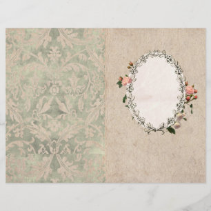 Vintage Pink Rose Border Journal Title Page