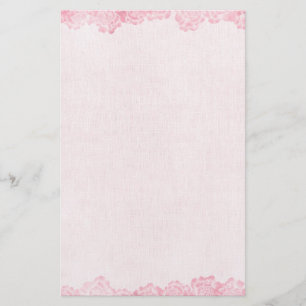 Vintage Pink Rose Border Stationery
