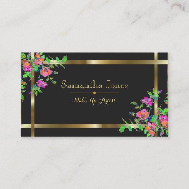 Vintage Pink Rose - business card (Front)