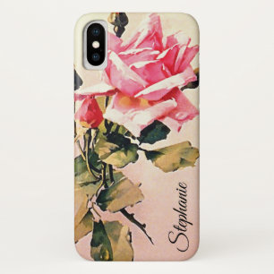 Vintage Pink Rose iPhone X Case