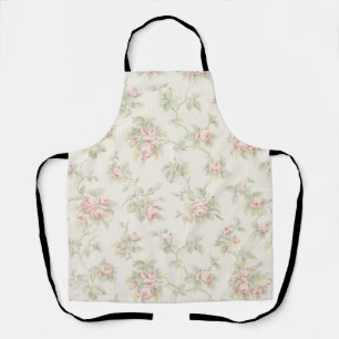 Vintage Pink Rose Cottagecore Floral Pattern Apron