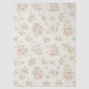 Vintage Pink Rose Cottagecore Floral Pattern Tissue Paper