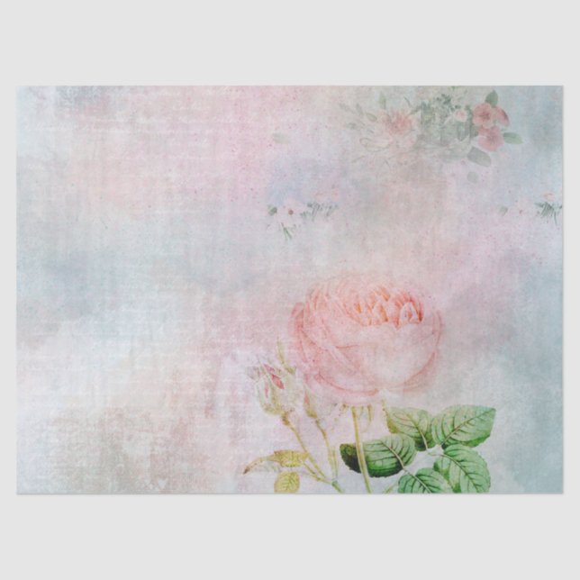 Vintage Pink Rose Decoupage Tissue Paper (Front)