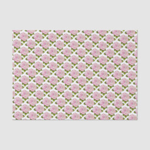 Vintage Pink Rose Drawing 10" x 15" Tissue Paper