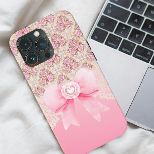 Vintage Pink Rose Floral iPhone 13 Pro Case