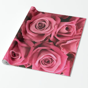 Vintage Pink Rose Floral Gift Wrap