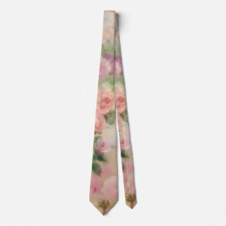 Vintage Pink Rose Floral Tie