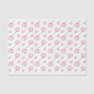Vintage Pink Rose Floral Tissue Paper