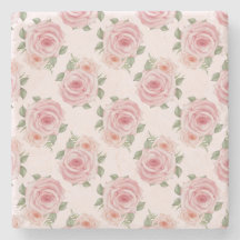 Vintage pink rose garden cottage floral pattern
