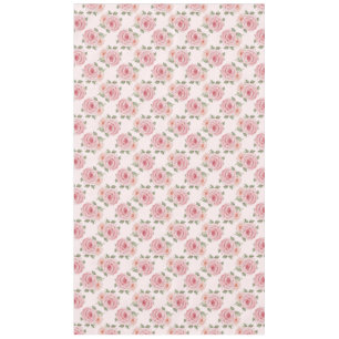 Vintage pink rose garden cottage floral pattern tablecloth
