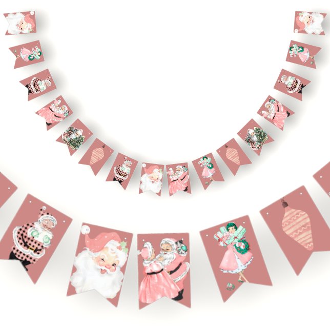 Vintage Pink + Rose Gold Christmas Bunting Banner (Creator Uploaded)