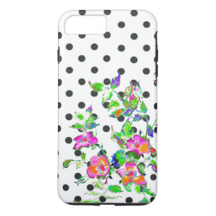 Vintage Pink Rose  polka-dots iPhone 8 Plus/7 Plus Case