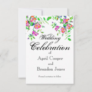 Vintage pink rose save the date