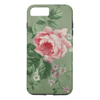 Vintage Pink Rose Wallpaper Print iPhone 8 Plus/7 Plus Case