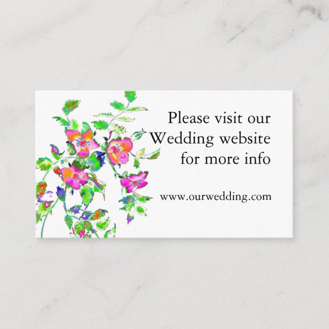 Vintage pink rose wedding card (Front)