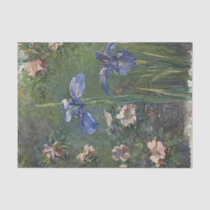 Vintage Pink Roses and Purple Irises Pretty Floral Tissue Paper