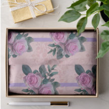 Vintage Pink Roses Antique Damask Ribbon Decoupage