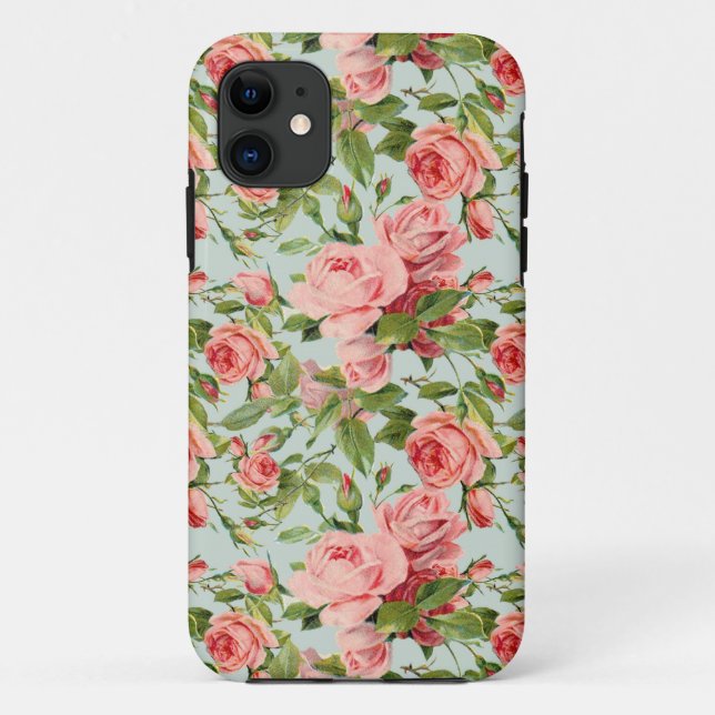 Vintage Pink Roses Case-Mate iPhone Case (Back)