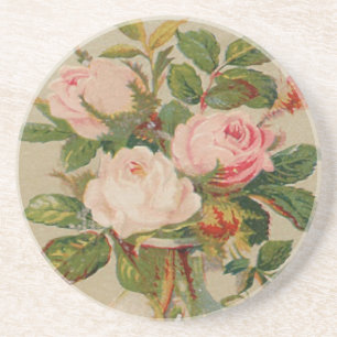Vintage Pink Roses Coaster