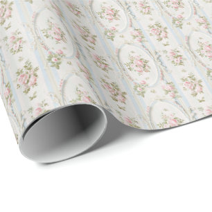 Vintage Pink Roses Coquette Wrapping Paper