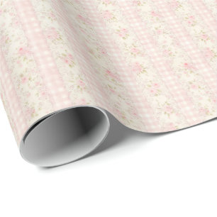 Vintage Pink Roses Coquette Wrapping Paper