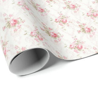 Vintage Pink Roses Coquette Wrapping Paper