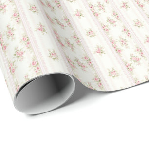 Vintage Pink Roses Coquette Wrapping Paper