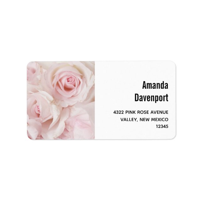 Vintage Pink Roses Elegant Bouquet Label (Front)