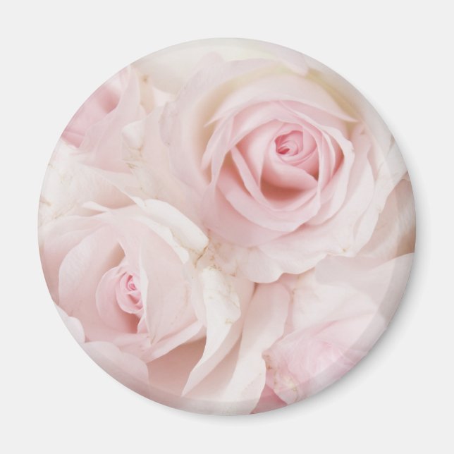 Vintage Pink Roses Elegant Bouquet Magnet (Front)