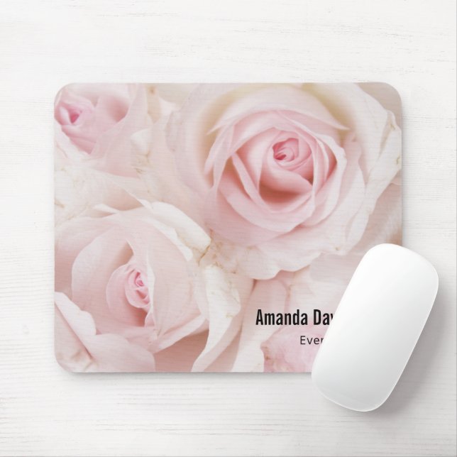 Vintage Pink Roses Elegant Bouquet Mouse Mat (With Mouse)
