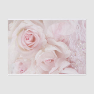 Vintage Pink Roses Elegant Bouquet Tissue Paper