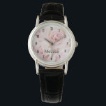 Vintage Pink Roses Elegant Bouquet Watch<br><div class="desc">A watch with a photograph of a bouquet of pink roses. Vintage elegance.</div>