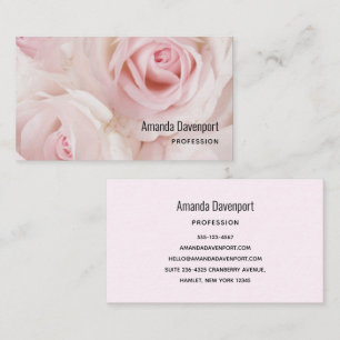 Vintage Pink Roses & Elegant Lace Business Card