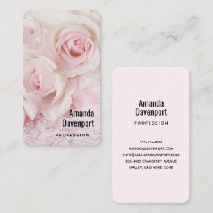Vintage Pink Roses & Elegant Lace  Business Card